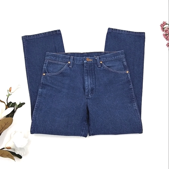 VINTAGE WRANGLER High Rise Dark Wash Western Style Blue Jeans 31 x 29 - Picture 5 of 10